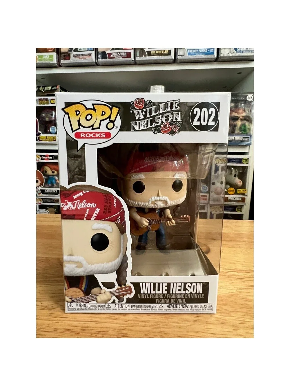 VAULTED Willie Nelson Funko Pop Rocks #202 Country Music Vinyl Figure Guitar